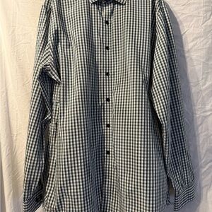 Kenneth Cole Blue and Green Casual Button Down Shirt